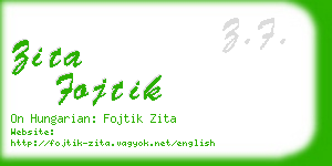 zita fojtik business card